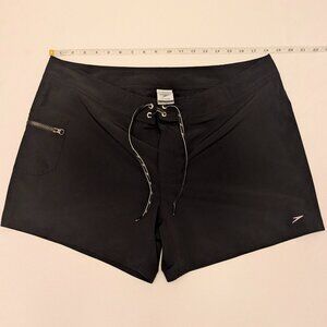 Speedo Board Shorts, Zipper Pocket, Black, Women's Size XL